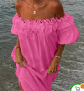 Pink Maxi Bardot Dress