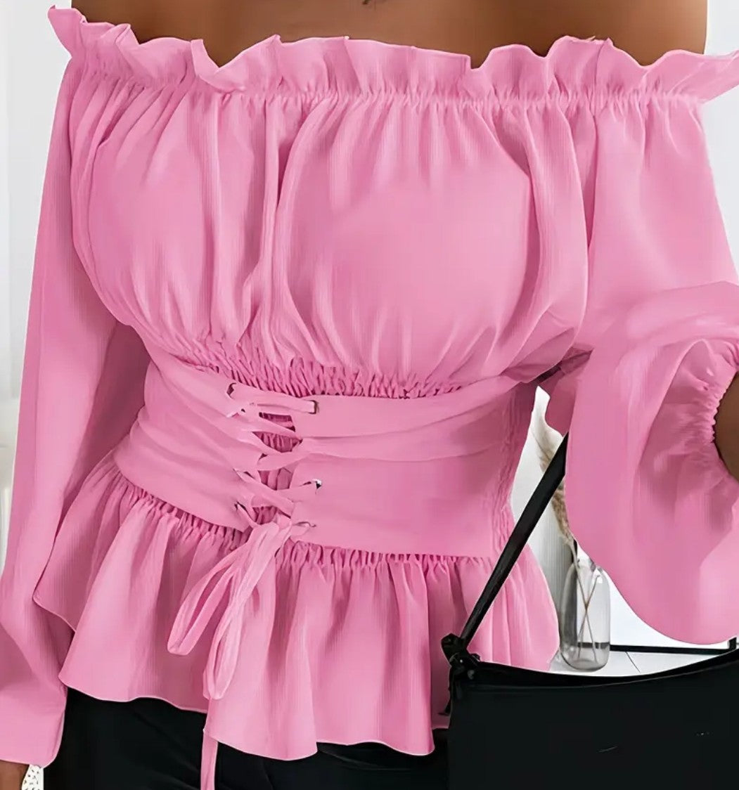 Bardot Frill Top