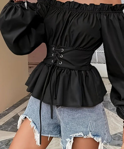 Bardot Frill Top