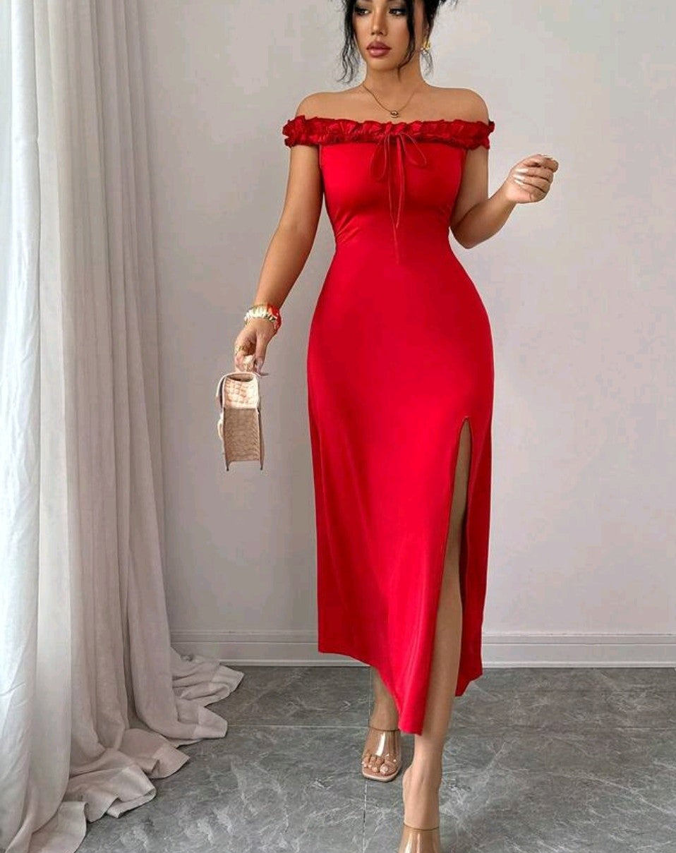 Red Bardot Dress